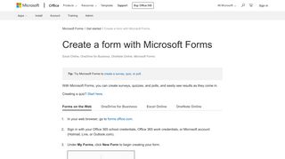 Create a form with Microsoft Forms - Office Support