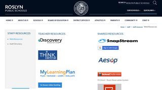 Staff Resources / Web Resources - Roslyn Public Schools