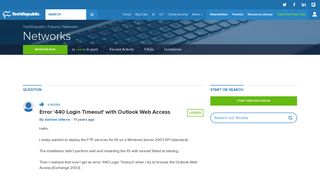 Error '440 Login Timeout' with Outlook Web Access - TechRepublic