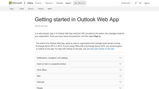 Getting started in Outlook Web App - Outlook - Office Support - Office 365