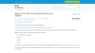 What Is The URL For Outlook Web Access (OWA)? - Intermedia ...
