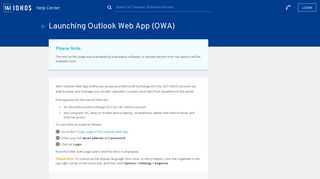 Launch Outlook Web App (OWA) - 1&1 IONOS Help