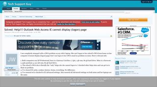 Solved: Help!!! Outlook Web Access IE cannot display (logon) page ...