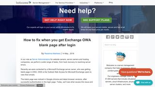 How to fix when you get Exchange OWA blank page after login