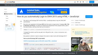 How do you automatically Login to OWA 2013 using HTML + JavaScript ...