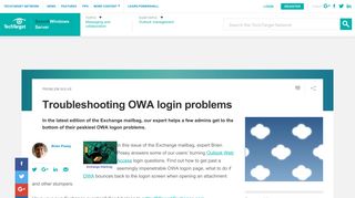 Troubleshooting OWA login problems - SearchWindowsServer