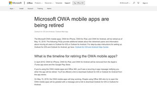 Microsoft OWA mobile apps are being retired - Office Support
