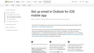 Set up email in Outlook for iOS mobile app - Office Support