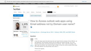 How to Access outlook web apps using Email address not by Domain ...