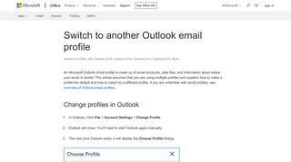 Switch to another Outlook email profile - Outlook - Office Support