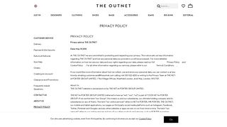 THE OUTNET | Privacy policy