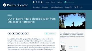 Paul Salopek's Out of Eden Walk: Slow Journalism | Pulitzer Center