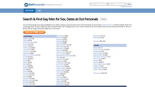 Search & Find Gay Men for Sex, Dates - Out ... - OutPersonals.com