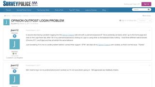 Opinion Outpost Login Problem - Archive - SurveyPolice Forum