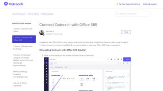 Connect Outreach with Office 365 – Outreach Support