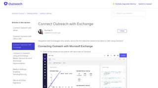Connect Outreach with Exchange – Outreach Support