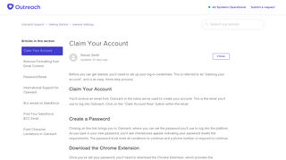 Claim Your Account – Outreach Support