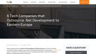 6 Tech Companies that Outsource .Net Development to Eastern ... - N-iX
