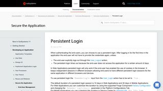 Persistent Login - OutSystems