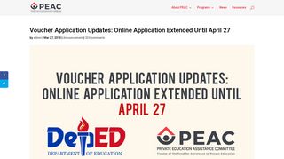 Voucher Application Updates: Online Application Extended Until April ...