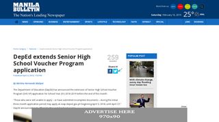 DepEd extends Senior High School Voucher Program application ...