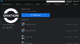 Ovation HD Live Stream | Watch Shows Online | DIRECTV