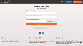 Create a free blog - Overblog