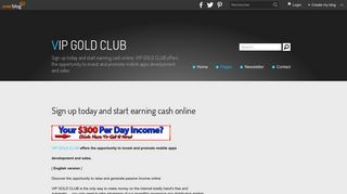 Sign up today and start earning cash online - VIP GOLD CLUB