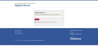 Queensland State Schools eBooks - Sign In