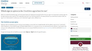 OverDrive | Which sign-in option in the OverDrive ap...