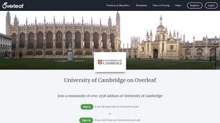 University of Cambridge - Overleaf, Online LaTeX Editor