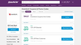30% Off Overstock Coupon, Promo Codes - March 2019 - RetailMeNot