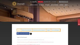 My Account - Overture Center for the Arts | Login