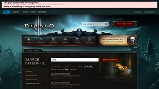 Support results for Error - Diablo III