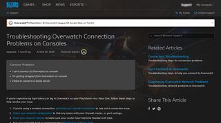 Troubleshooting Overwatch Connection Problems on Consoles ...