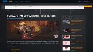 Overwatch PTR Now Available - April 18, 2018 - News - Overwatch
