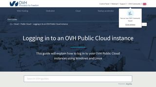 Logging in to an OVH Public Cloud instance | OVH Guides