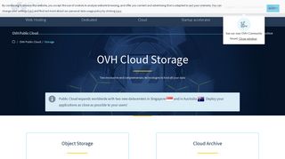 Cloud storage solutions adapated to different purposes- OVH