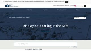 Displaying boot log in the KVM | OVH Guides