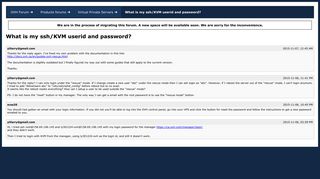 What is my ssh/KVM userid and password? [Archive] - OVH Forum