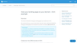 Host your landing page on your domain - OVH example – SendinBlue