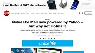 Nokia Ovi Mail now powered by Yahoo -- but why not Hotmail? - CNET