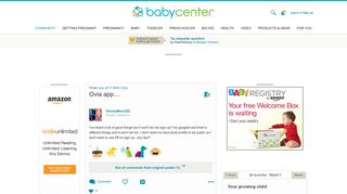 Ovia app.... - BabyCenter