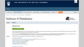 MEDLINE (Ovid) - Indexes & Databases | UBC Library Index ...