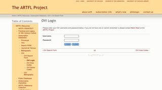 OVI Login | The ARTFL Project