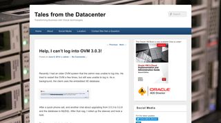Help, I can't log into OVM 3.0.3! - Tales from the Datacenter