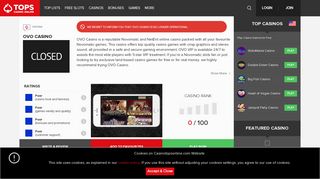 OVO Online Casino Review | CasinoTopsOnline.com