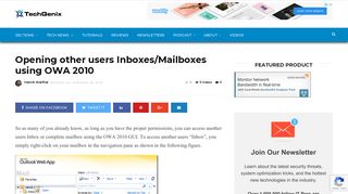Opening other users Inboxes/Mailboxes using OWA 2010 - TechGenix