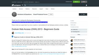 Outlook Web Access (OWA) 2013 - Beginners Guide - Email Products ...