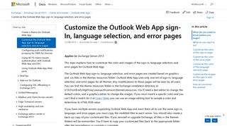 Customize the Outlook Web App sign-In, language selection, and ...